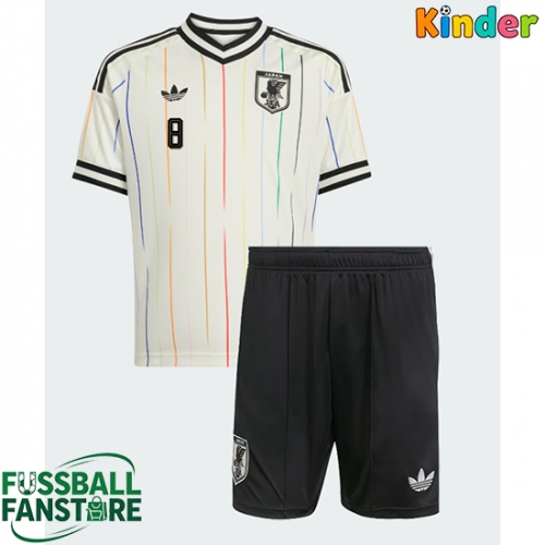 Japan Takefusa Kubo #8 Replik Auswärtstrikot Kinder WM 2026 Kurzarm (+ Kurze Hosen)